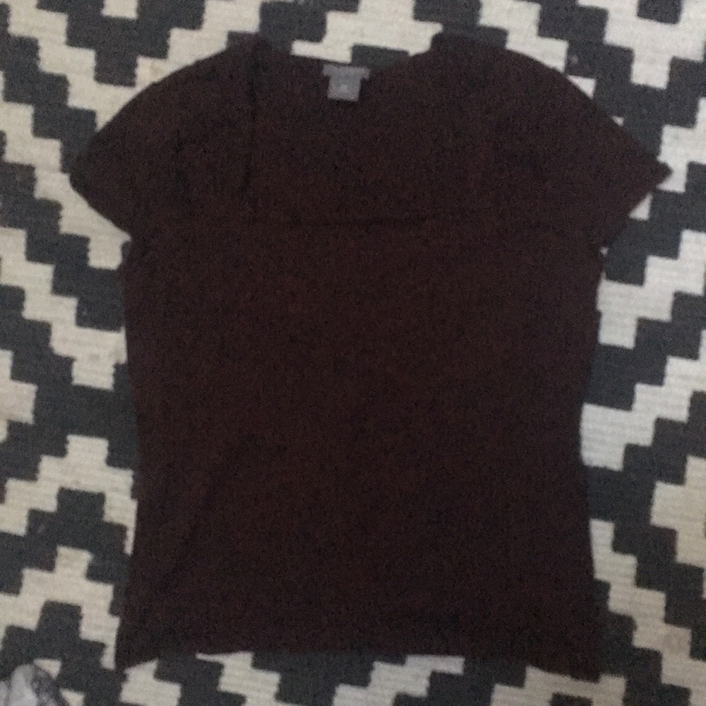 Brown Ann Taylor silk-blend top
